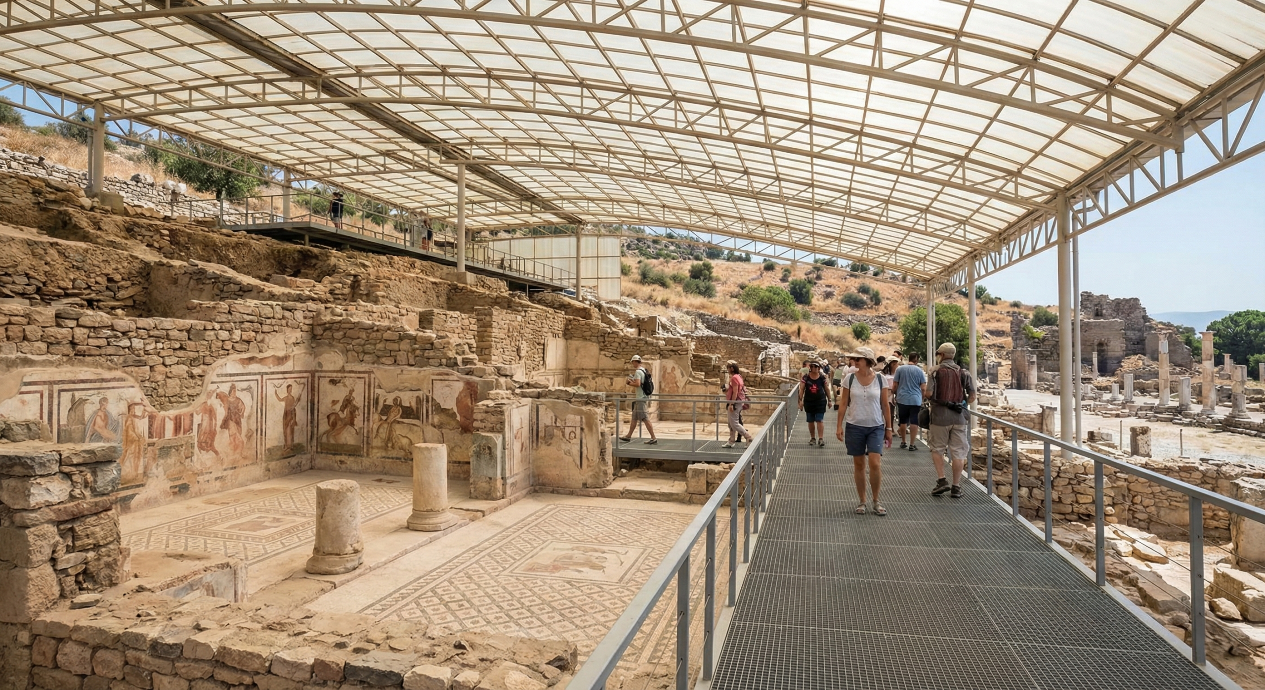 Terrace Houses in Ephesus labyrinth Roman Elite private tour